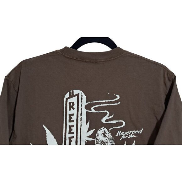 LRG Mens Reefer Club Most High Graphic T-Shirt Brown L/G 100% Cotton Crew Neck S - Picture 5 of 7